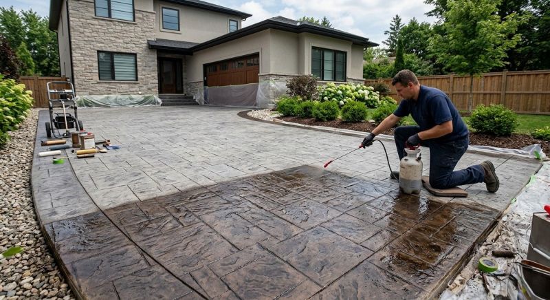 Driveway Concrete Staining in Dallas, TX